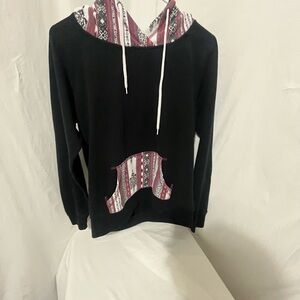 Empyre Black Hoodie with Patterned Accents